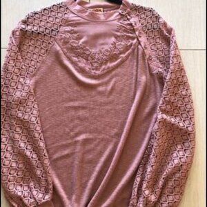 Free People pink long sleeve top